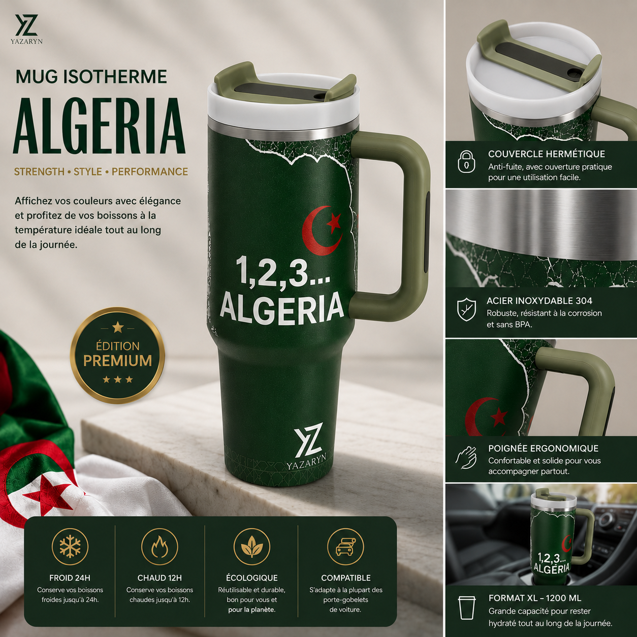 Gourde isotherme 1,2L - Edition ALGERIE